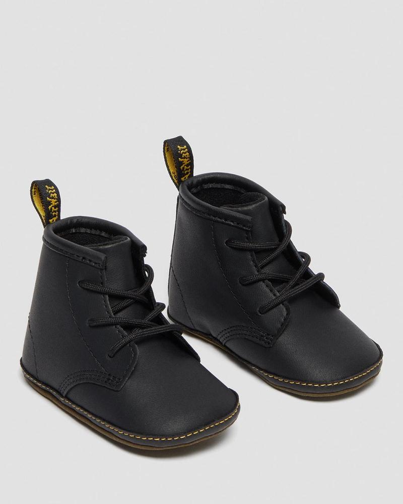 Black Kids' Dr Martens Newborn 1460 Auburn Leather Booties Casual Boots | CA 662QMA